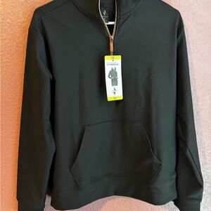 Skechers Black Quarter-Zip Pullover with Brown Zipper Pull